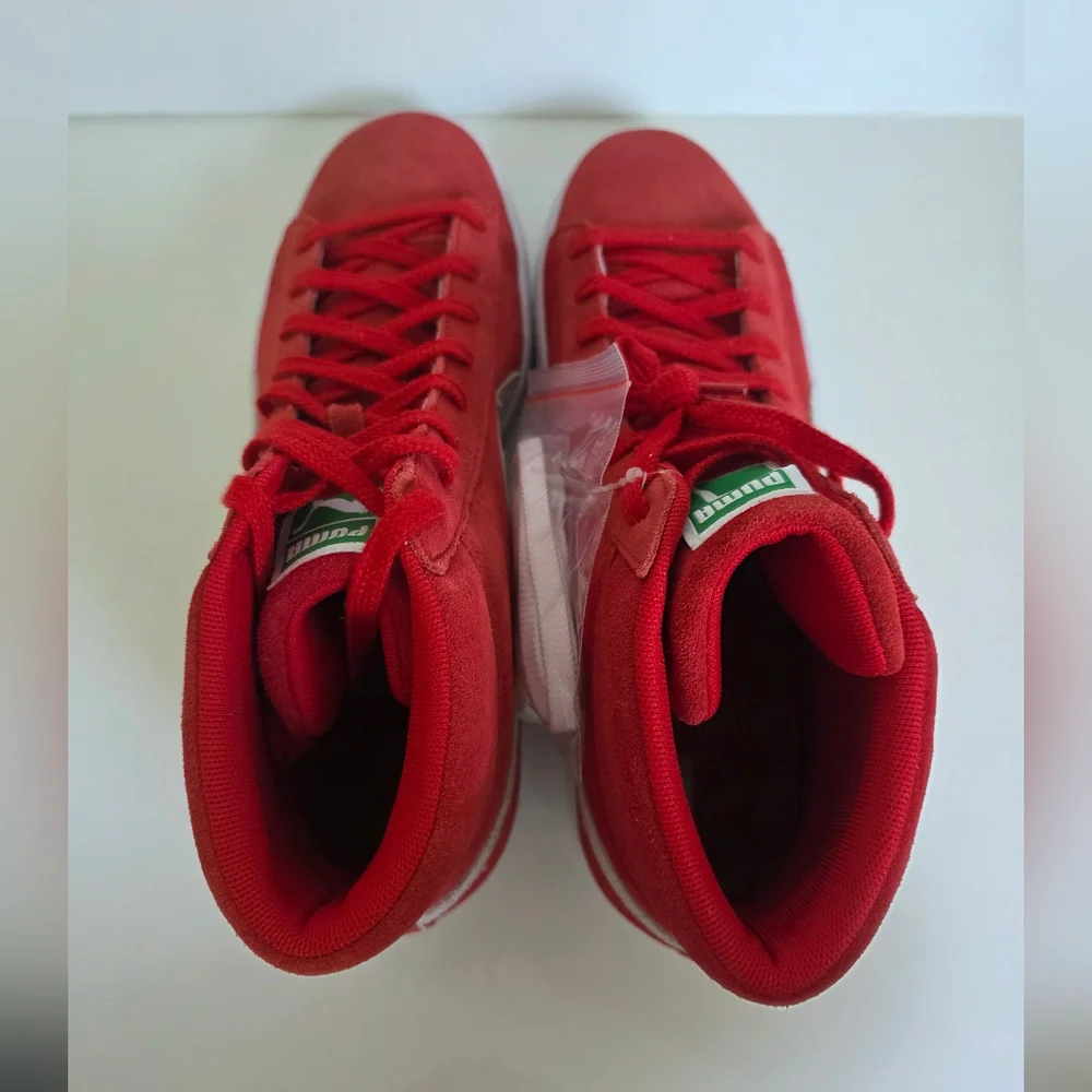 Puma Suede Mid 21 High Risk Red Sneakers Men's Size 12